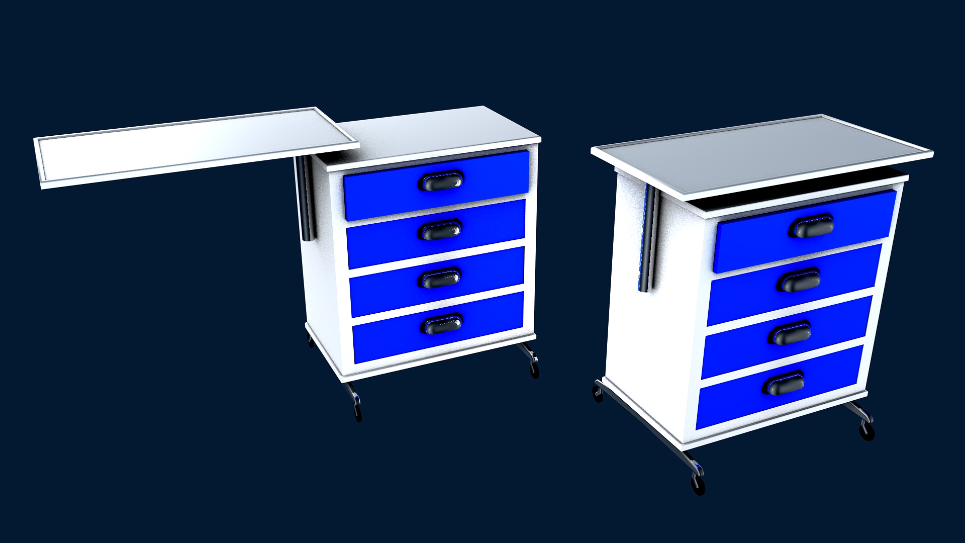 病床边柜和桌子